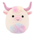 5-Inch Dagnus the Tan Highland Cow with Rainbow Tie-Dye Belly - 1